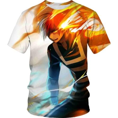 Stylish and handsome T-shirt 3d printing anime male character pattern comfortable and breathable T-shirt mens T-shirt Harajuku