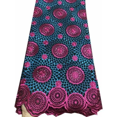 High Quality Cotton Lace Fabric 2021 Latest Design Swiss Voile With Stone Swiss Voile Lace Switzerland For Party Dress E001