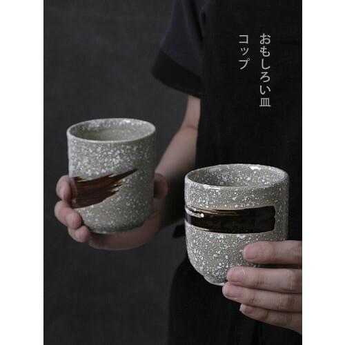 Japanese ceramic teacup water cup retro stoneware coffee cup home teacup commercial cooking tableware
