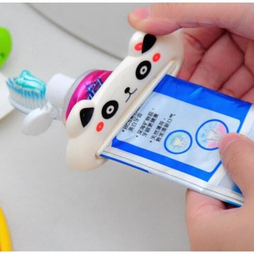 1 Pcs Cute Cartoon Animal Multifunction Plastic Toothpaste Squeezer Toothbrush Holder Tools Bathroom Set Accessories