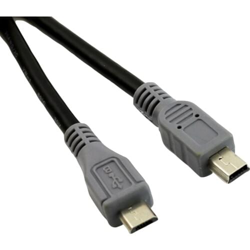 10pcs Mini USB B Male To Micro USB 5 Pin Male Plug OTG Data Converter Adapter Male to Male Cable Cord 50cm/1.5ft