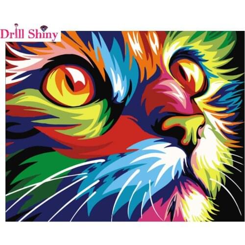 100% DIY 5D Diamond Mosaic Cartoon Cats Handmade Diamond Painting Cross Stitch Kits Diamond christmas Embroidery