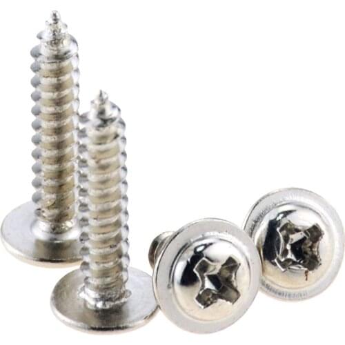 20PCS M3*6 8 10 16 20*7 PWA 304 Stainless Steel Cross Round Head Self Tapping Screw With Pad Pan Head Tapping Screws With Washer