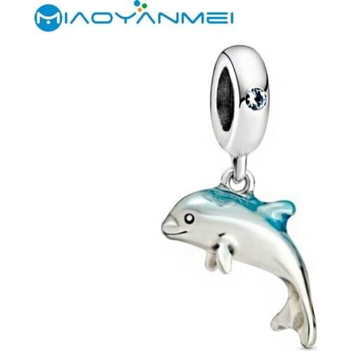2020 Summer 925 Sterling Silver Jewelry Beads The Dolphin Dangle Charm Fit Original Pandora Bracelets Women DIY Fashion Gift