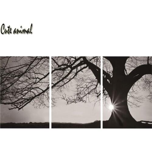 3pcs Autumn landscape tree sunset scenery Full Square Drill 5D DIY Diamond painting round Pictures Handmade Diamond Embroidery