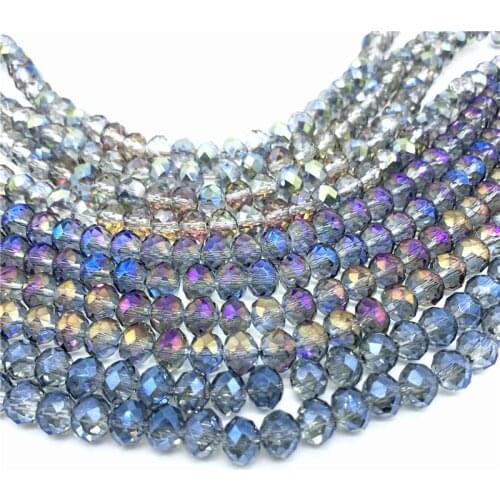 6x8mm/30pcs Crystal Beads AB Multicolor Sapcer Glass Beads for Jewelry Making DIY Handmade DIY Jewelry Beads