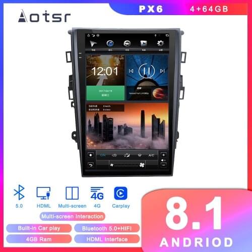 Android 8.1 Tesla style GPS navigation for Ford Mondeo MK5 2013-2019 Auto Radio stereo Coche Vertical Screen Multimedia Player