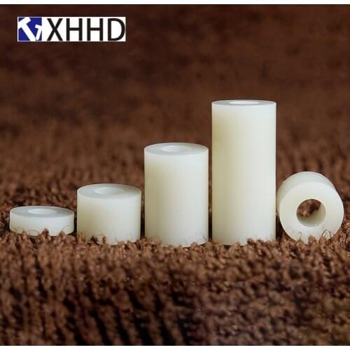 White Round Nylon threadless Plastic Spacer ABS Hollow Standoff Washer Non-Threaded PCB Board Screw Bolt M6.2 M8.2 M5