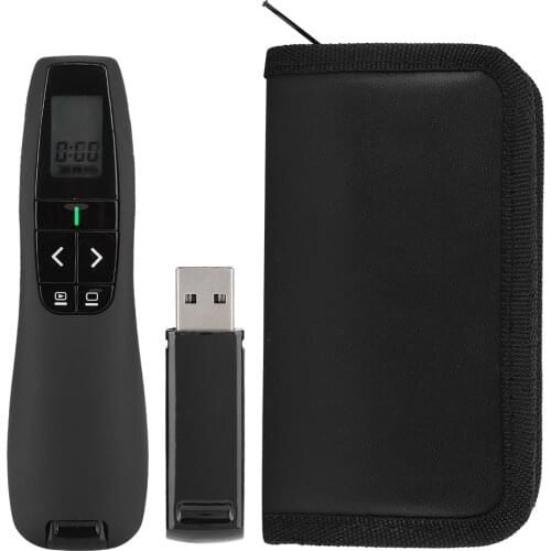 R800 Wireless Presenter Remote Control Projector Power Point Presentation Laser Flip 3.6V-4.2V PPT Remote Control Pen-Black