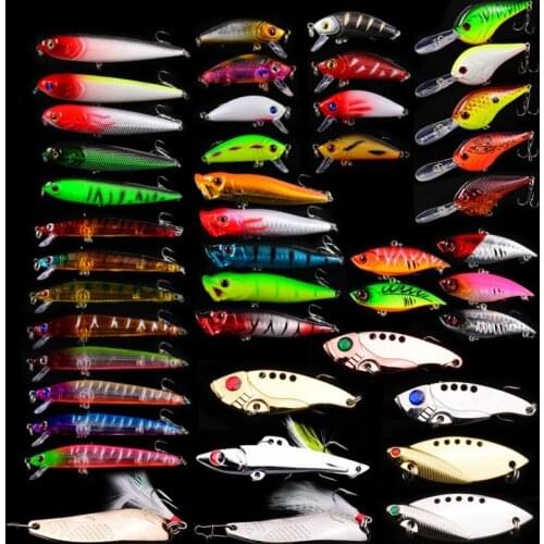 GLS brand 44PC Luya bait set Mino mixed 545G artificial hard bait fishing bait suitable for various environments