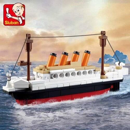 Building Block Set Compatible with LE city ship Small models Titanic RMS 3D Construction Brick Educational Toys for Kids