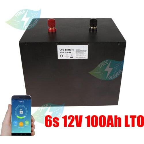 Lithium titanate battery 12v 100Ah with bluetooth BMS LTO fast charge Portable energy Motor mover backup power+10A charger