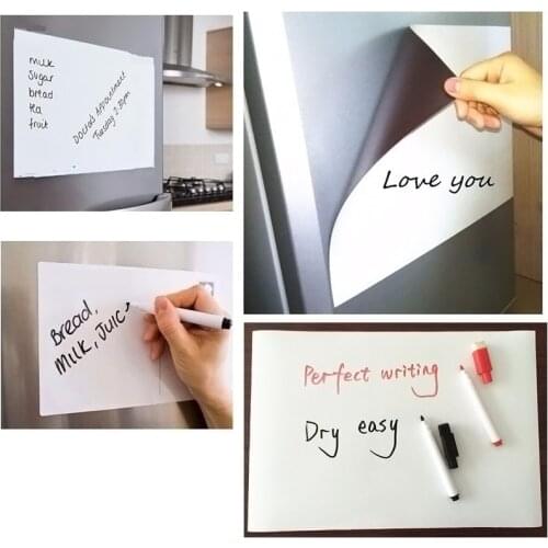 A3 Household Magnetic Whiteboard Refrigerator Magnet Kitchen Home Office Reminder Magnet Message Board Memo Kitchen Supplies