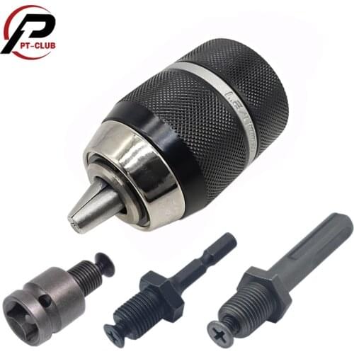 Metal Heavy Duty 1/2-20UNF 13mm Keyless Drill Chuck Hex Shank/SDS/Socket Square Female Adaptor Hardware Tool Professional