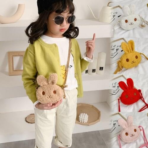 Children Girls Bag Plush Rabbit Cute Pattern Cross-body Handbag Bags Shoulder Messenger Bag