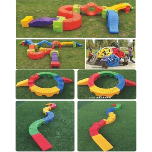 Multi-functional plastic single-plank bridge,kindergarten plastic toys playground,kids activities equipment