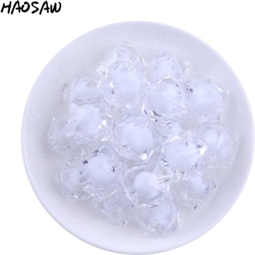 Fashion Beads 20MM 100Pcs/Lot Clear Color Chunky Beads Acrylic Square Bead In Bead For Jewelry Making KQWB-517250