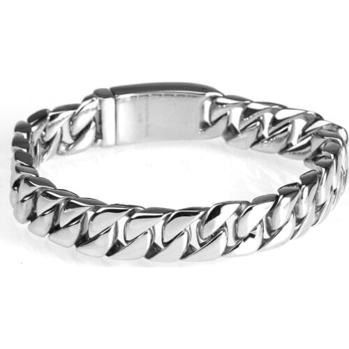 Mens silver color stainless steel bracelet punk nightclub explosion models jewelry trend