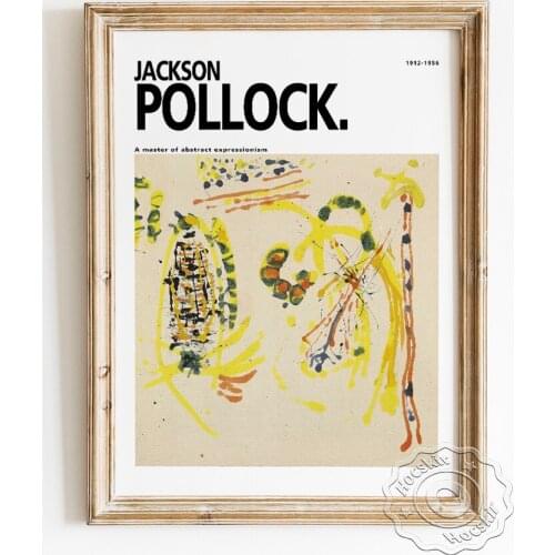 Jackson Pollock Exhibition Museum Poster, Eye Scape Abstract Expressionism Wall Picture, Vintage Drip Painting Gift Wall Decor