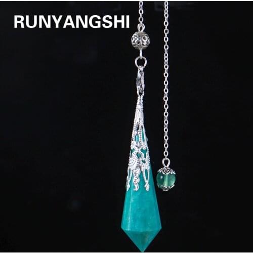 Natural Tianhe stone Nimble pendulum mineral Amazonite jewelry couple Divination energy Hanging decoration