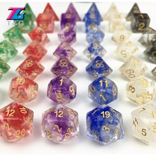 Brand New Dice Polyhedral Nebula Blue w White Set of 7 for DnD Game plus POUCH BAG d4 d6 d8 d10 d12 d20 dice set Gift Toy