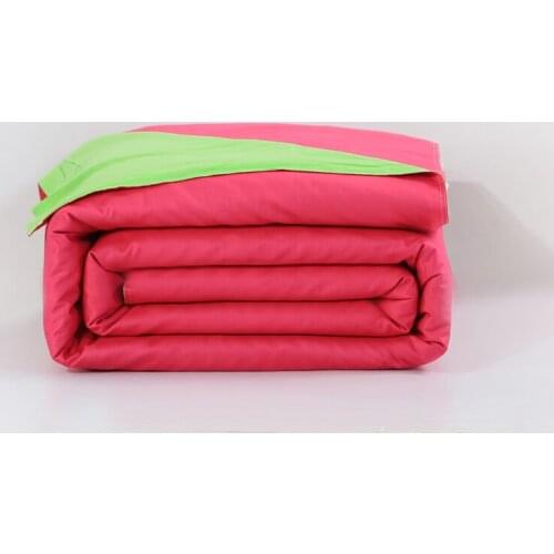 100%cotton red and green duvet cover 150*200/200*230/220*240cm bedding bag twin full queen king size solid simple quilt cover