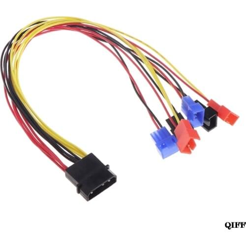 Drop Ship&Wholesale 4-Pin IDE Molex To 6-Port Cooling Fan 2-Pin Splitter Power PC DIY Adapter Cable APR28