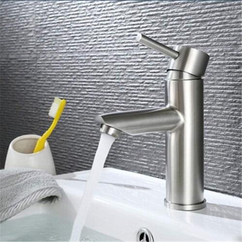 S304 Sink faucet bathroom Faucet Stainless Steel Hot & Cold Water Basin Sink Faucet mixer basin Tap Modern Bathroom sink Faucet