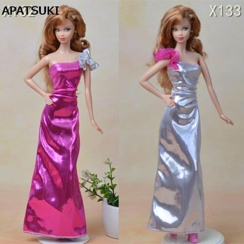 Sexy One Shoulder Long Dress For Barbie Doll Vestido Party Dress For 1/6 BJD Dolls High Quality