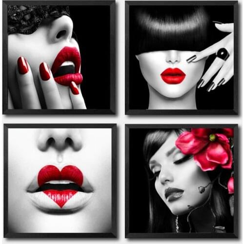 Nordic Wall Art Makeup Posters And Prints Salon Canvas Painting Girl Fashion Paintings For Room Wall Unframed