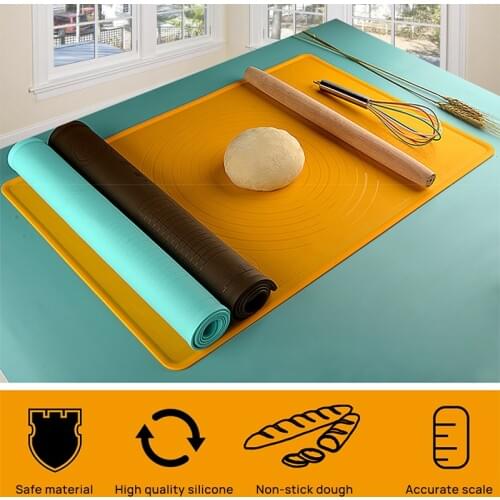 Thick Silicone Dough Pad Mat Dough Non-Stick Scale Kitchen Baking Tool Cake Board Large Soft High Temperature Rolling Dough Pad