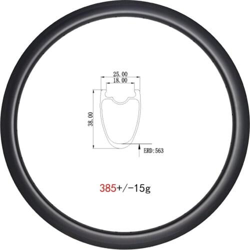 SPDSF 385g SL 38mm Road Bicycle Carbon Rim Clincher Tubeless V Brake 25mm Wide All Road Gravel Bike Hoops 16H 18H 20H 21H 24H