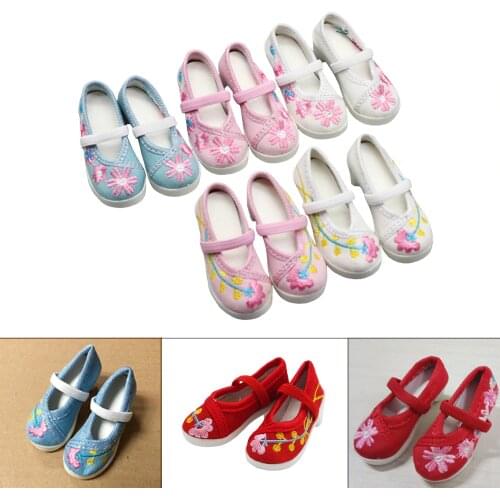 7.8cm Embroidered shoes For 1/3 BJD shoes, sandals fit 60cm SD dolls children Christmas gift
