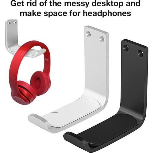 Universal Aluminum Alloy Headphone Holder Head-mounted Headset Hanger Hook Wall Hook Earphone Stand Mount Headphone Accessories