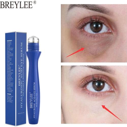 BREYLEE Hyaluronic Acid Eye Serum Eye Massage Roller Anti Wrinkle Remove Eye Bag Moisturizer Anti-Aging Anti-Puffiness Skin Care