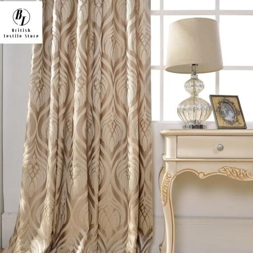 2021 New High-precision Jacquard Curtain Fabric Simple Modern Simple European Damascus Light Luxury Bedroom Living Room Curtains