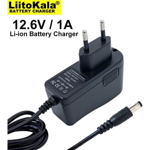 10PCS New Liitokala 12.6V 1A Lithium battery pack charger 3S 12V battery 100-240V charger DC head is 5.5 * 2.1mm