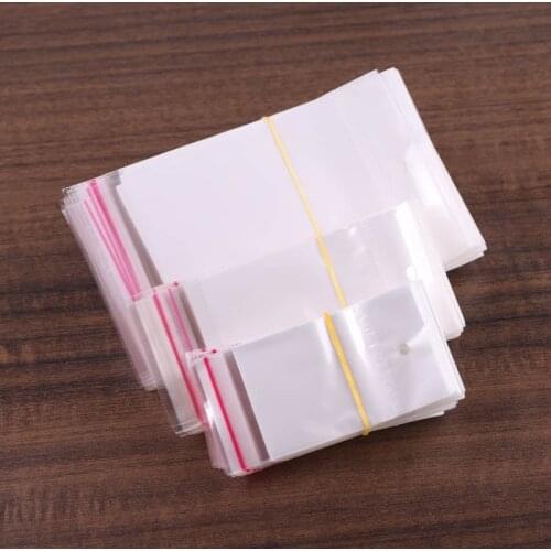 10pcs translucent hanging hole bag self-adhesive DIY jewelry jewelry bag earring bracelet necklace packaging bag