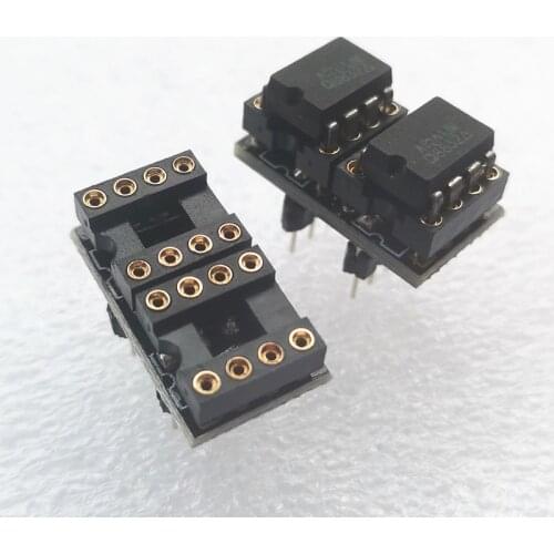 2 piece Single op amp to dual op amp socket Op amp adapter Gold-plated for AD797 NE5534