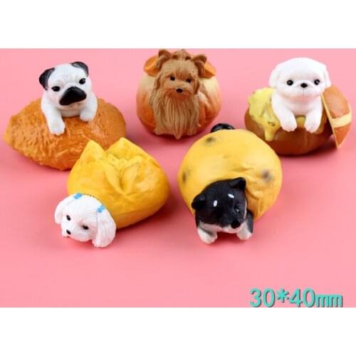 5pcs 40*30MM Cute Puppy Birthday Cake Decorative Decoration Doll Hand-in-Hand Office Officer Dispatches Key-buckle Hanger Diy