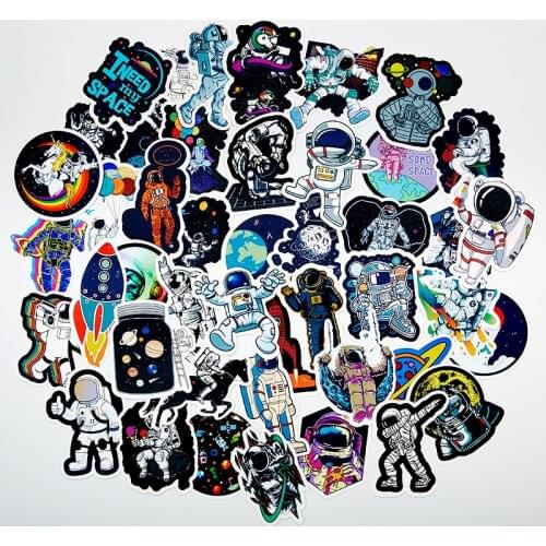 50Pcs Space Stickers Spaceship Alien Stickers for Skateboard Laptop Car Styling Luggage Vinyl Decal Waterproof Stickers