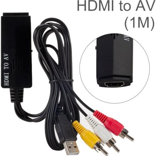 1M 3.3Ft HDMI 1080P to AV Converter Adapter Video Cable Male to Male HDTV TV to Old Monitor Projector Large Screen Display