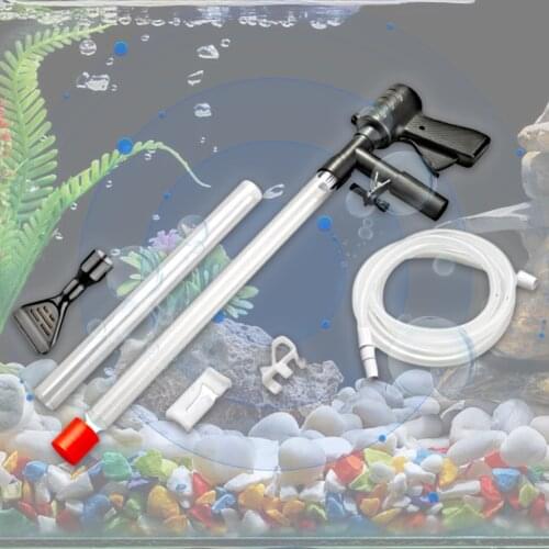 Aquarium Gravel Cleaner Vacuum Handheld Siphon Pump Fish Tank Water Changer Air Pump Cleaning Accessories