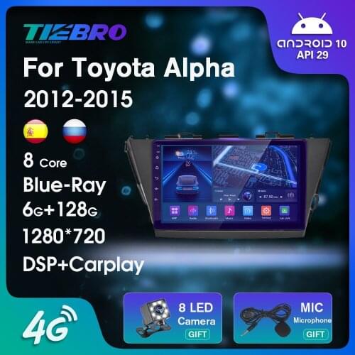 2 DIN Blu-ray IPS Car Radio For Toyota V Plus Prius Alpha RHD 2012-2015 Android10.0 GPS Navigation Auto Radio Car Receiver IGO
