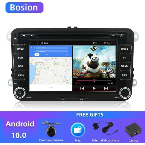 Quad core Android 10.0 2 Din Car DVD For Volkswagen Golf/Tiguan/Skoda/Fabia/Rapid/Seat/Leon wifi BT RDS DAB+ 3/4G GPS navigation