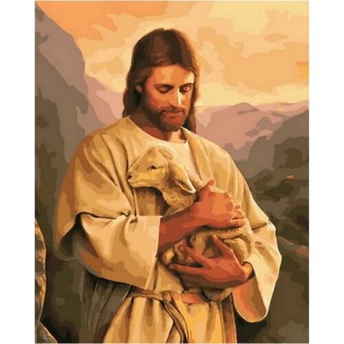 Frameless picture oil paintings by numbers wall decor diy painting on canvas for home decor 4050 sheep