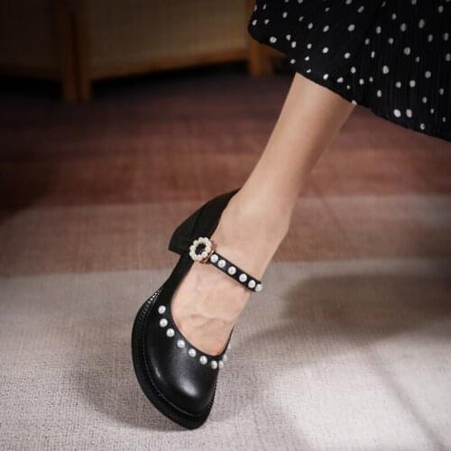 Genuine Thick-soled Womens Shoes Genuine Leather Sandals Womens Shoes 2021 Summer Mary Jane Big Toe Shoes