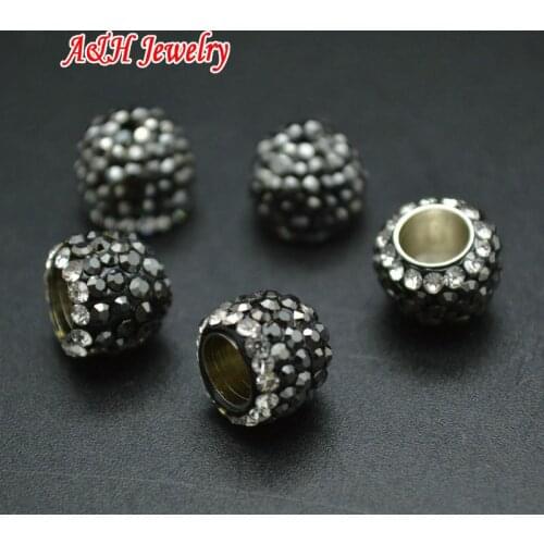 DIY Findings 8x10mm Rhinestone Crystal Paved Cap Beads 5.5mm Inner Diameter For Tassel Jewelry Making 20pc/lot