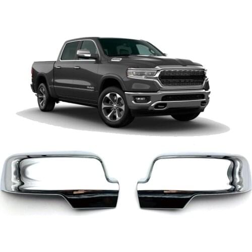 A Pair Chrome Side Mirror Cover ABS Chrome Car Exterior Rearview Mirror Decoration Cover For Dodge Ram 1500 2019 2020
