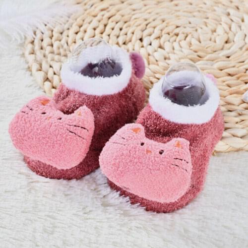 0-5T Baby Winter Socks Newborn Warm Fleece Cotton Cartoon Socks For Girls And Boys 3D Animal Non-Slip Shoes Floor Socks